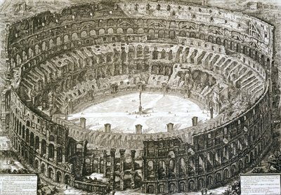 Aerial view of the Colosseum in Rome from 